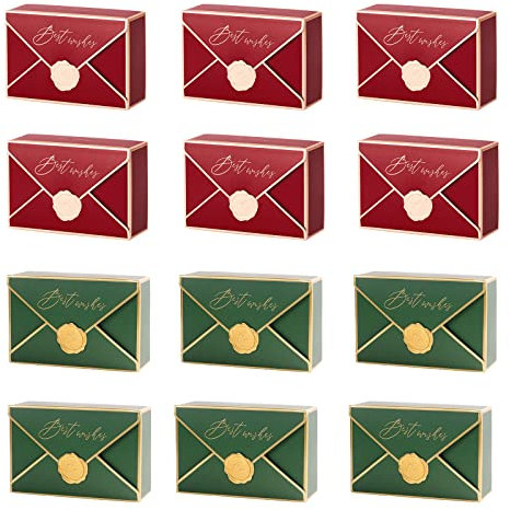 30 Pieces Paper Bags Gift Box, Candy Pape Box, Wedding Favour Boxes, für Geburtstag, Hochzeitsfeier, Party Geschenk (Rot, Grün)