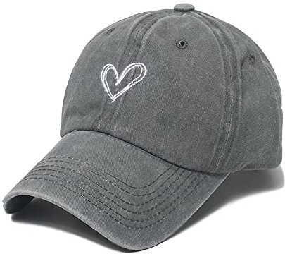 CAMICALMI Casquette de baseball pour femme pour tennis, voyage, protection UV, vintage, réglable, coupe-vent, motif cœur