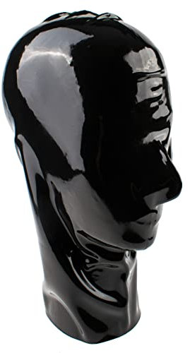 Rubberfashion Latex Maske - Latexmaske Haube ohne Öffnungen für Damen und Herren schwarz 0.4mm XL