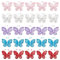 GORGECRAFT 25 STÜCKE 5 Farben Organza Schmetterlinge Mit Draht Und Strass Stoff Schmetterling Dekoration Glitzer Nylon Mesh Schmetterlinge Spitzenborte Für Hochzeit Party Kleidung Ornamente Handwerk