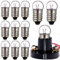 VILLCASE 10 Stück Kugellampe E10 2,5V/0,3A DC Glühlampe, Schraubanschluss Glühlampen-Set E10 Glühbirne klare Birnen Glühbirnen-Kit Glas Kleine Glühbirnen Suite Die Glühbirne Student Zubehör