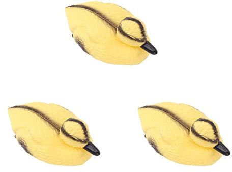 Qiilu Canard en Plastique Flottant Caneton Réaliste Ornement D'étang à Poissons pour Jardin Piscine Pêche étang Décoration de l'eau 3 Pièces (Type A)