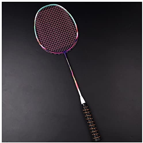 Badminton Schläger Hohe Spannung 3. 2 LBS Ultralight. 4U 80G. Full Carbon Fiber Badmintonschläger steigten professionelle Schläger mit Taschen G5 Erwachsene Sport Badminton Schläger Set ( Size : Pink