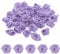 PATIKIL 0.6 Mini Satin Ribbon Roses, 30 Pcs Tiny Fabric Flowers Embellishments Rosettes Applique for DIY Crafts and Wedding, Purple