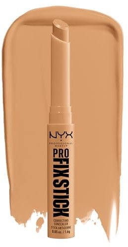 NYX Professional Makeup Korrigierender Concealer, Kaschiert Augenringe, Unreinheiten, dunkle Flecken und Verfärbungen ab, Mit Hyaluron, 12 Stunden Halt, Vegane Formel, Pro Fix Stick, Golden