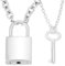 HUTIMY Lock And Key Necklace for Couples Matching Boyfriend And Girlfriend Jewelry You Hold The Key To My Heart Bf Gf Couple Necklaces, Medium, Stainless Steel, No Gemstone, Medium, Stainless Steel,