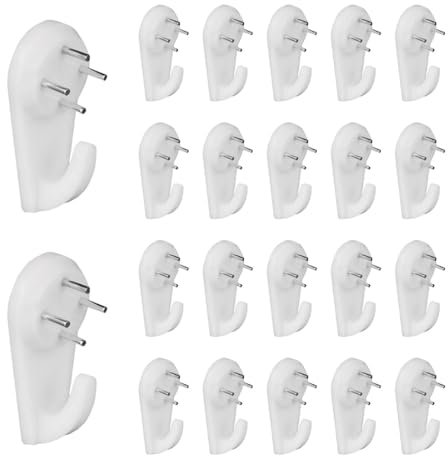 PSOWQ 50 Piezas Ganchos para Cuadros Blancos,Ganchos para Cuadros para Clavar,Ganchos Pared Invisibles,Ganchos para Cuadros Multifuncionales,Clavos Pared para Cuadros,Marcos Fotos Colgantes,Cuadros