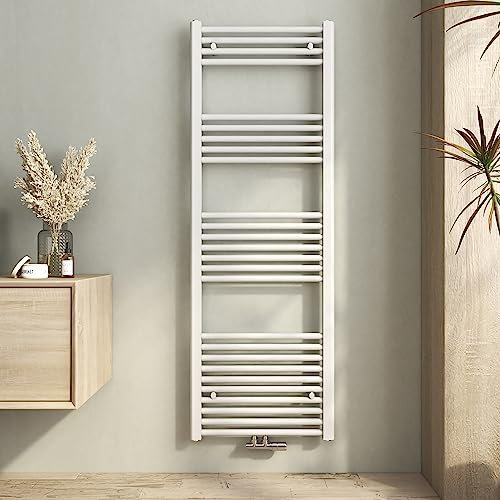 Heilmetz Weiß Badheizkörper 500 x 1400 mm Handtuchtrockner 568 Watt Leistung Heizkörper Bad Mittelanschluss Handtuchheizkörper