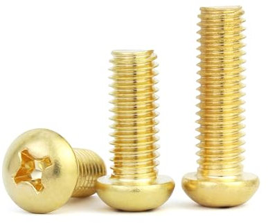 20pièces M4×30mm Vis à tête ronde cruciforme en laiton, boulons à tête plate