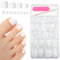 Ouligay 240pcs White Press On Toenails, Short Square Solid Color Fake Toe Nails, Full Cover Glossy White Toenails Press On for Women and Girls Foot Decor