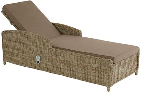 Inko Lounge-Liege Leona Rattanoptik Sonnenliege Loungeliege 3 Farben zur Wahl Rattanoptik weiß