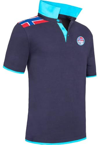 Nebulus Herren Poloshirt NEBFLAG, Shirt, Sweatshirt, Polo, Navy-Aquatic - XL