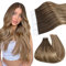 Ugeat Tape in Extensions Echthaar 40cm Goldbraun Ombre Gerade Echthaar Extensions Tape Mittelbraun Balayage Haarverlängerung Glatt für Party 50G 20 Stück #4/10/16