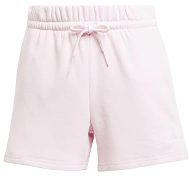 adidas Women's Essentials SMALL Logo Feel Cozy Shorts, Clear pink/White, XS