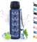 Borraccia, 500ml Borraccia Bambini, Borraccia Filtrante Senza Perdite, Borraccia per Bere di Piu, Facile da Pulire, Borraccia Motivazionale con Scala Temporale, per Scuole, Uffici, Campeggi, Blu Navy