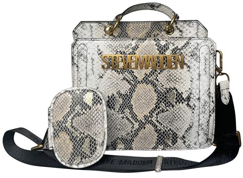 Steve Madden Bevelyn Metallic Snake Convertible Crossbody Bag, metallische Schlange, Einheitsgröße
