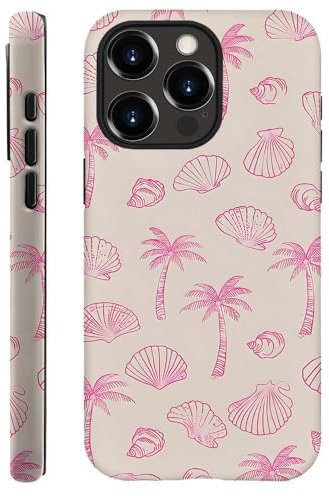 DAIZAG Case Compatible with for iPhone 11 Pro,Pink Seashells Palm Trees Beach Phone Case for iPhone 11 Pro for Girl Women Boy Men