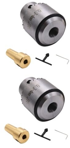 OSALADI 2 Sätze Handbohrmaschinen-Dreibackenfutter kleines Bohrfutter Minischlüssel kleiner Adapter mini bohrfutter Mini-Bohrfutter Mini-Handbohrfutter Bohrfutteradapter Rostfreier Stahl