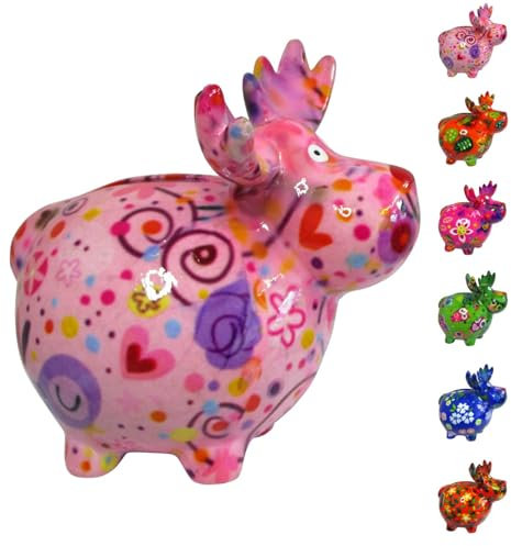 netproshop Spardose Elch Größe S aus Keramik Pomme Pidou ca. 11x7,5x10 cm, Auswahl:Melodie