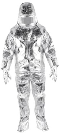 Baoblaze Feuerfester Anzug Aluminiumbeschichteter Anzug Verbrühungsschutz -Schutzausrüstung Hitzeschutzanzug Feuerfeste Kleidung, 500 Grad XL
