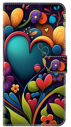 Bnvdfre for iPhone 16 Case Protective Wallet Flip Cover Shockproof Card Holder with Magnetic Stand Art Pattern Phone Case for iPhone 16, Oil Flowers