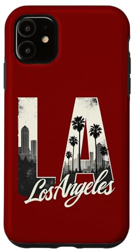 Hülle für iPhone 11 L.A. Los Angeles, Palmen, Skyline, Strandstimmung