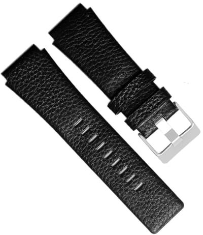 kongsou 33 * 24 mm konvexes Ende italienisches Leder-Uhrenarmband für Bell-Serie BR01 BR03 Armband Gürtel Ross Rubber Man Strap(Brown 1)