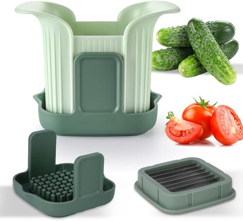 Miawtro Cup Slicer, Chip Chop with Three Kinds of Cutting Tools, Sharp Stainless Steel Fruit Slicer, Easy to Clean Strawberry Cutter for Potatoes Onions Tomatoes Eggs Avocado