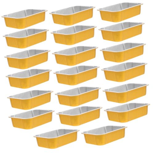 BUGUUYO 20pcs Square Aluminum Foil Trays 750ml Disposable Steam Table Pans for Toaster Oven Cooking Party Events