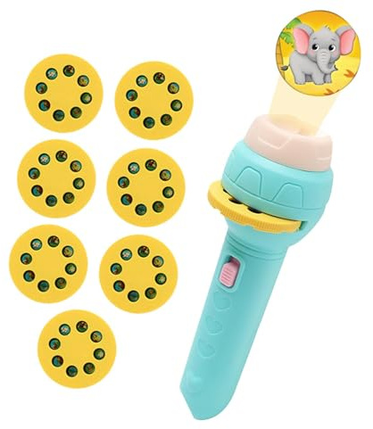 Taschenlampen-Projektor-Spielzeug, Kinder-Projektor-Spielzeug, Projektor-Taschenlampe für Kinder, 56 Bilder, 7 Themen, tragbarer Taschenlampenprojektor für die kognitive Bildung vor dem