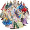 Holografische Aufkleber, 30pcs Transparente Scrapbooking Aufkleber, PET Aufkleber Scrapbooking, Hologramm Sticker Kinder, Geeignet für Sammelalben, Fotoalben, Tagebücher, Bastelarbeiten(Prinzessin)