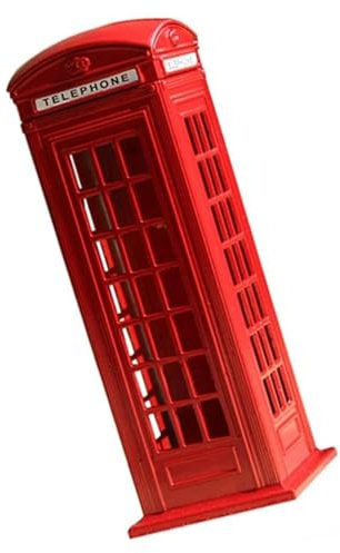 Rot Telefonzelle Sparschwein, London Sparschwein Post Geld Topf Kreativ Sicher Münze Spardose Schöne Metalllegierung 18Cm