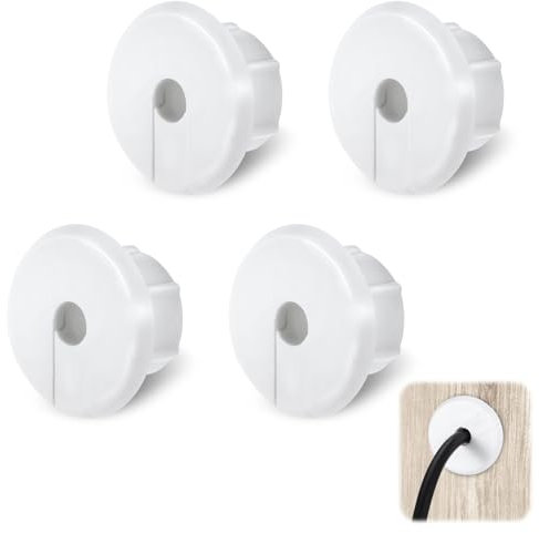 4 Stück Wall Bushing Grommet Wanddurchführungen,Weiße Mauerdurchführung Kabel,1-Zoll Wandloch Durchführungen für TV, Computer, Internetanschluss