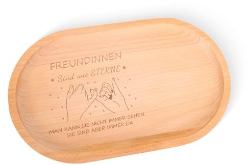 Zidoley Beste Freundin Geschenke, Geschenk Geburtstag für Freundin, Tablett mit Gravur Freundschaft, Weihnachten Geburtstag Holz Deko Kleine Geschenke
