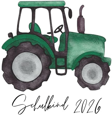 Schulkind 2026 Bügelbilder Set Textilien, zum aufbügeln, Dino, Bagger, Traktor, Rakete, Polizei, Bügelbild Schultüte, Erster Schultag Einschulung (5)