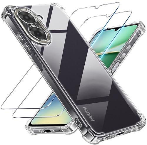 Tentoki 3 en 1 Coque et Verre Trempé pour Xiaomi Redmi A5, [Coussin d'air Intégré] Anti-Jaunissement Souple TPU Bumper Coque Protection pour xiaomi redmi a5,Transparente