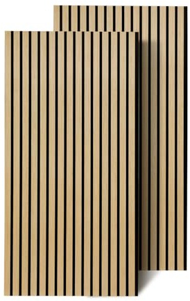 Eikuavons Akustikpaneele, Wandverkleidung, Innenwanddekoration, 2 Stück 120x60cm, 2,1cm dick, Wandpaneele aus Holzfunier und Filz, Holzpaneele Eiche, für die Dekoration verschiedener Innenwände