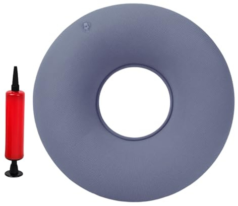 JcvPot Sitzring, Sitzring Nach Op, Steißbeinkissen, 2er Set Aufblasbare Sitzkissen Mit Pumpe, Dekubitus Sitzkissen Für Entlastung Steißbein, Ideal Für Bürostuhl, Auto Und Rollstuhl, 34 X 11 cm