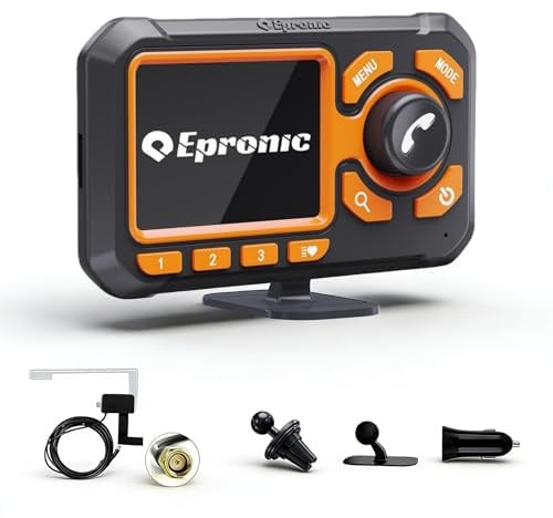 Epronic DAB Radio Adapter Plug & Play DAB Adapter für Autoradio mit Bluetooth Freisprecheinrichtung 2,4-Zoll LCD Display Tragbares DAB+ Digitalradio mit Aux-Out, TF Play FM Transmitter