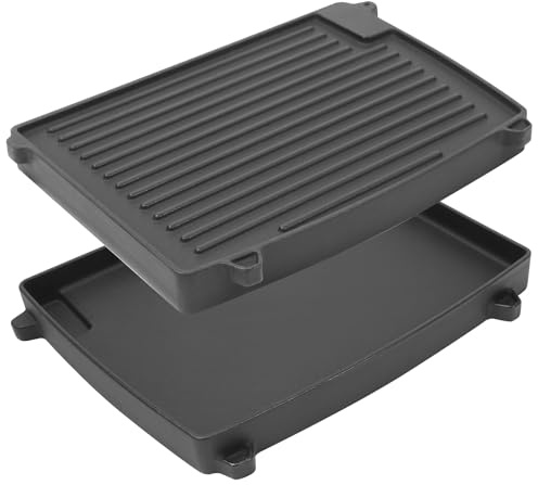 32 x 24cm Gusseisen Grillplatte für Enders Urban, Urban Pro, Explorer, Explorer Pro Gasgrill, Grillpfanne für Enders 2075, Massives Grillplatte Zubehör, 1 Stück