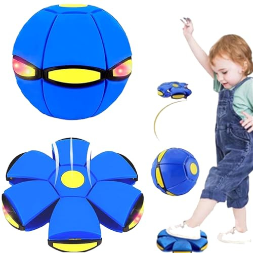 Generisch 2026 Magic Meta Ball, Magic Bouncing Ball, Children's Bouncing Balls with 6 Lights, Magic Flying Saucer for Parent-Child Interaction Indoor & Outdoor Use (Blue)