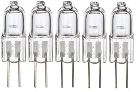 LEDLOCLB G4 Halogenlampe 6V 10W 20W, CRI98 Mikroskop-Lichtquelle, G4 Doppelstiftanschluss, für biologische Mikroskope (5 Stück/6V-20W)