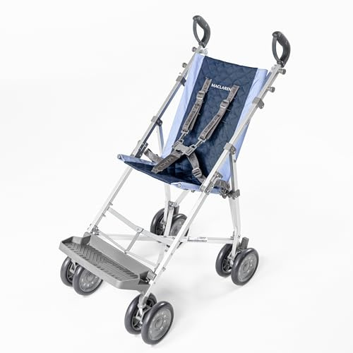 Poussette Maclaren Major Elite pour personnes en situation de handicap avec ensemble d’accessoires * Poussette pour enfants à besoins spécifiques jusqu’à 50 kg * Pliage type parapluie * (Bleu marine)