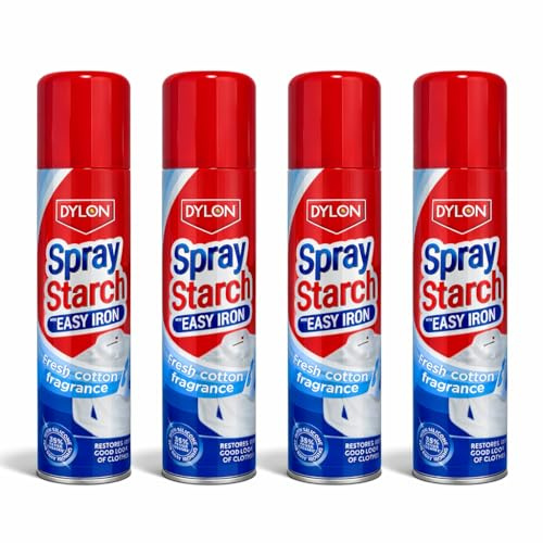 Spray Starch 300ml (Pack of 4) – Easy Iron Fabric Starch Spray, Fresh Cotton Fragrance, Crisp Professional Finish for Clothes and Shirts