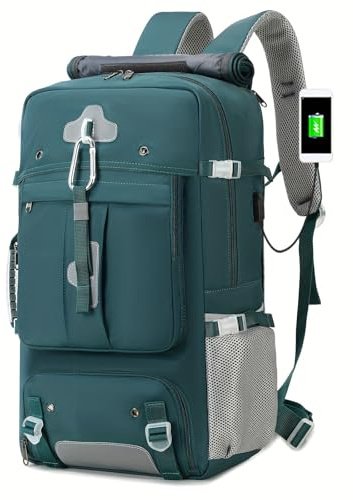 Generisch 2026 Großer Wanderrucksack für Herren, Reise, robuster Outdoor-Camping-Rucksack mit geräumigem Fach, Wasser-Tagesrucksack für Trekking Klettern (Blue, 48X30CM)