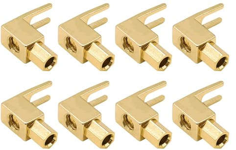 4mm Banana to Spade Adapter Plug, Hi-Fi Speaker Cable Connector, Vintage Audio Connector for Older Integrated Amplifiers, Hi-end Receivers & Classic Speakers, 8pcs