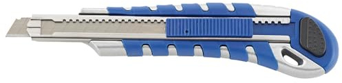 Geakv Cuttermesser mit Magazin 9 mm, 5 Klingen (Auto-Klingennachschub), Länge: 140 mm, Klingenbreite: 9 mm, Kunststoffgriff