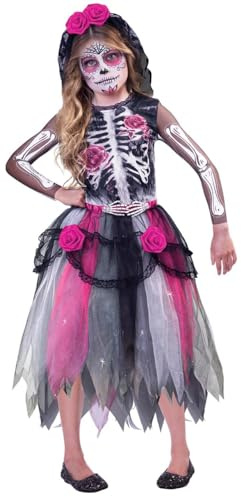 (PKT) (9903415) Child Girls Day Of The Dead Spirit Costume Dress (6-8yr)
