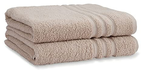 Catherine Lansfield Zero Twist Bath Sheet Pair Natural, 90x140cm x2