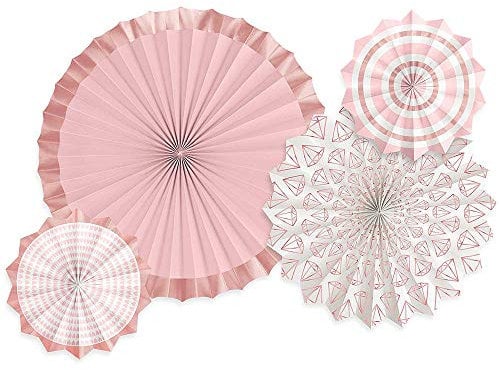 Amscan 290108 Fan Hot Stmp Ppr Rose Gld/Blsh
